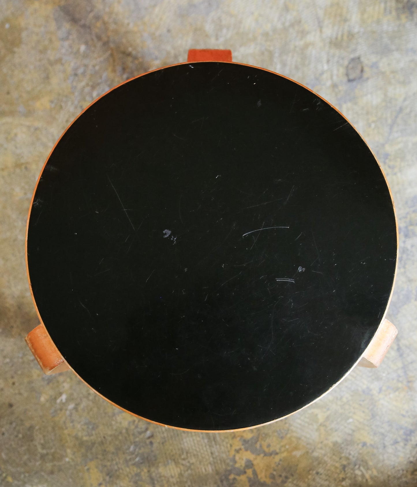 VINTAGE FUNITURE ''106【ALVAR AALTO】STOOL 60 BLACK LINOUEM 50s'' (NATURAL)