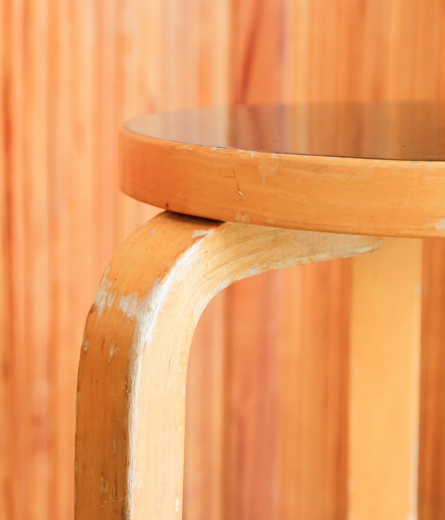 VINTAGE FUNITURE ''106【ALVAR AALTO】STOOL 60 BLACK LINOUEM 50s'' (NATURAL)