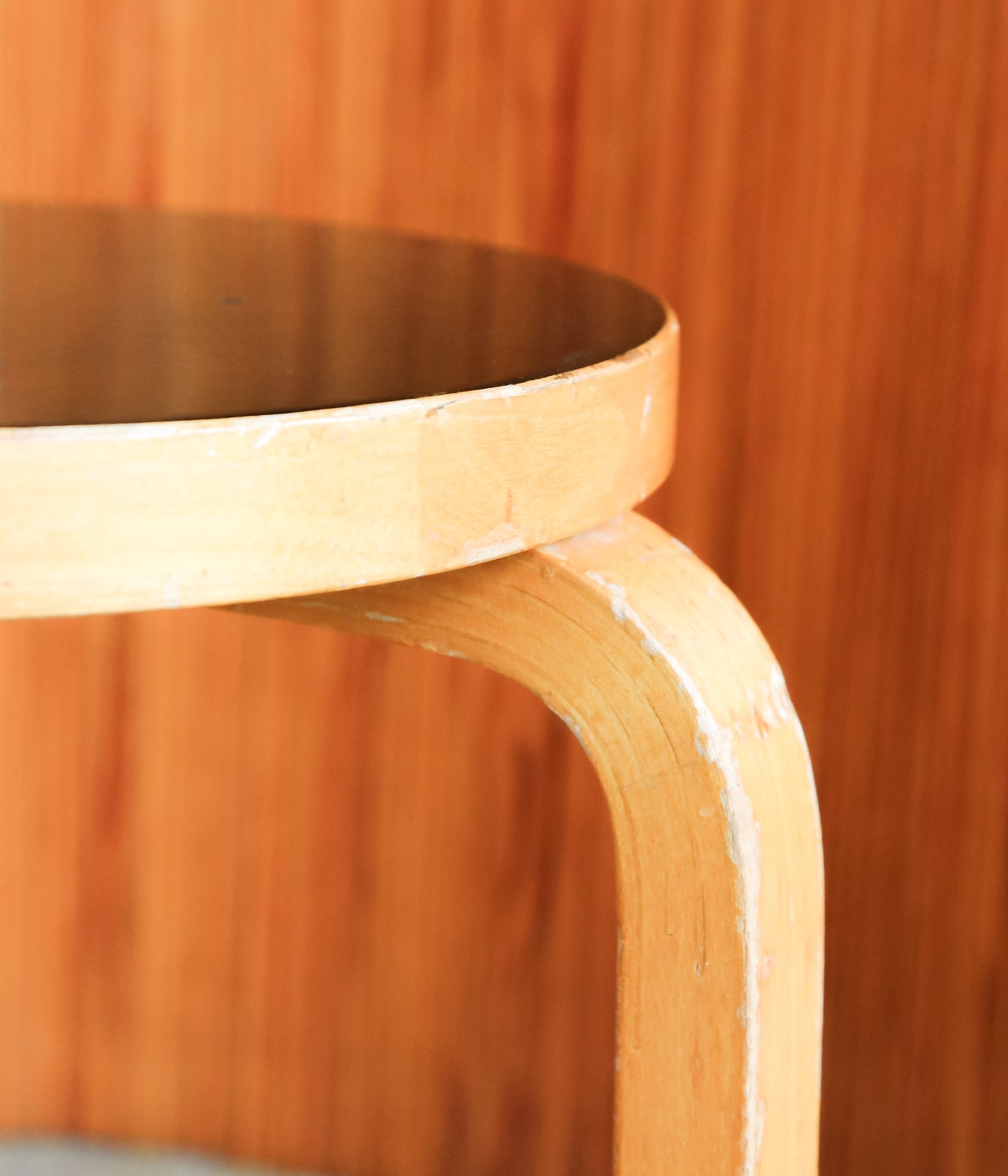 VINTAGE FUNITURE ''106【ALVAR AALTO】STOOL 60 BLACK LINOUEM 50s'' (NATURAL)