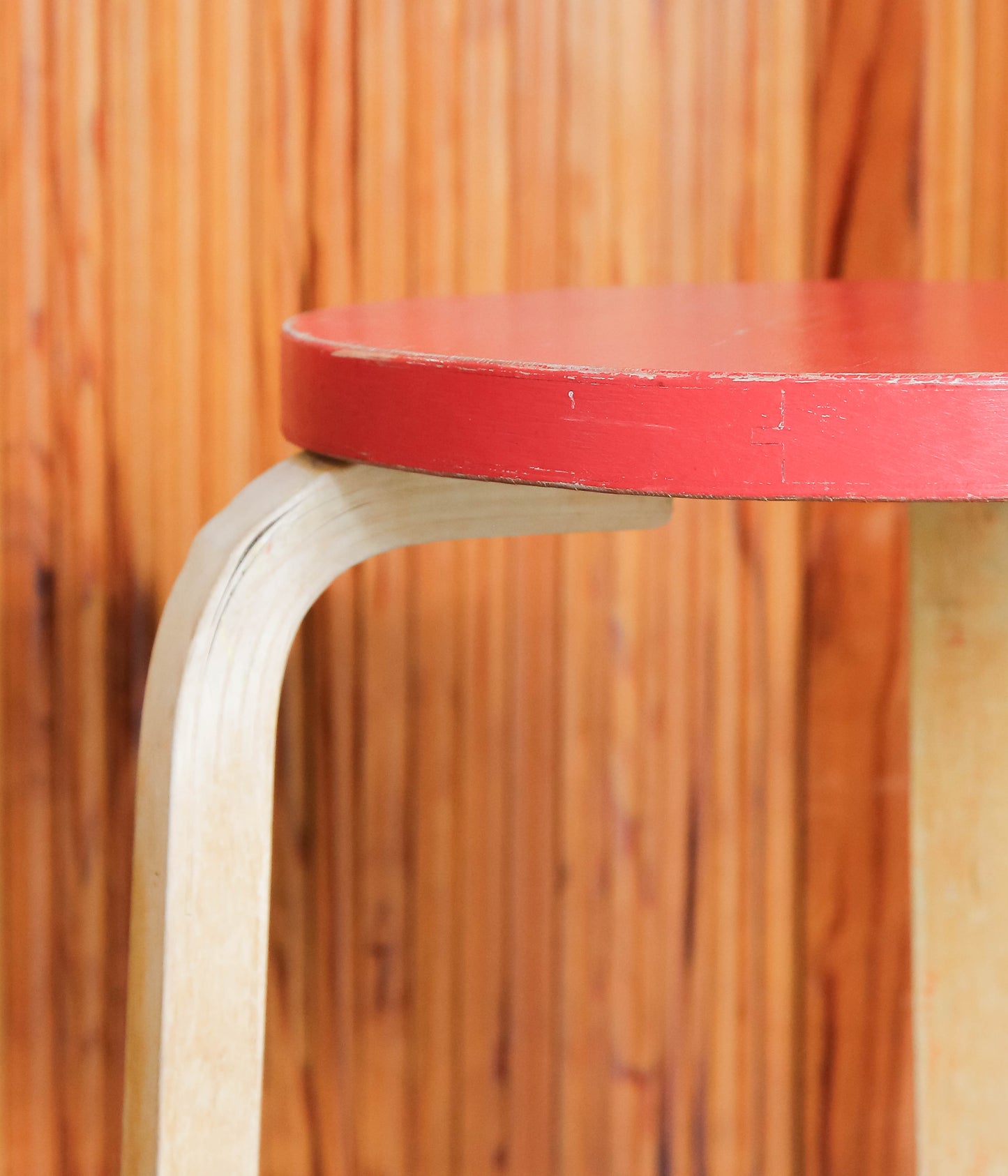 VINTAGE FUNITURE ''5【ALVAR AALTO】STOOL60 50'S RED'' (RED)