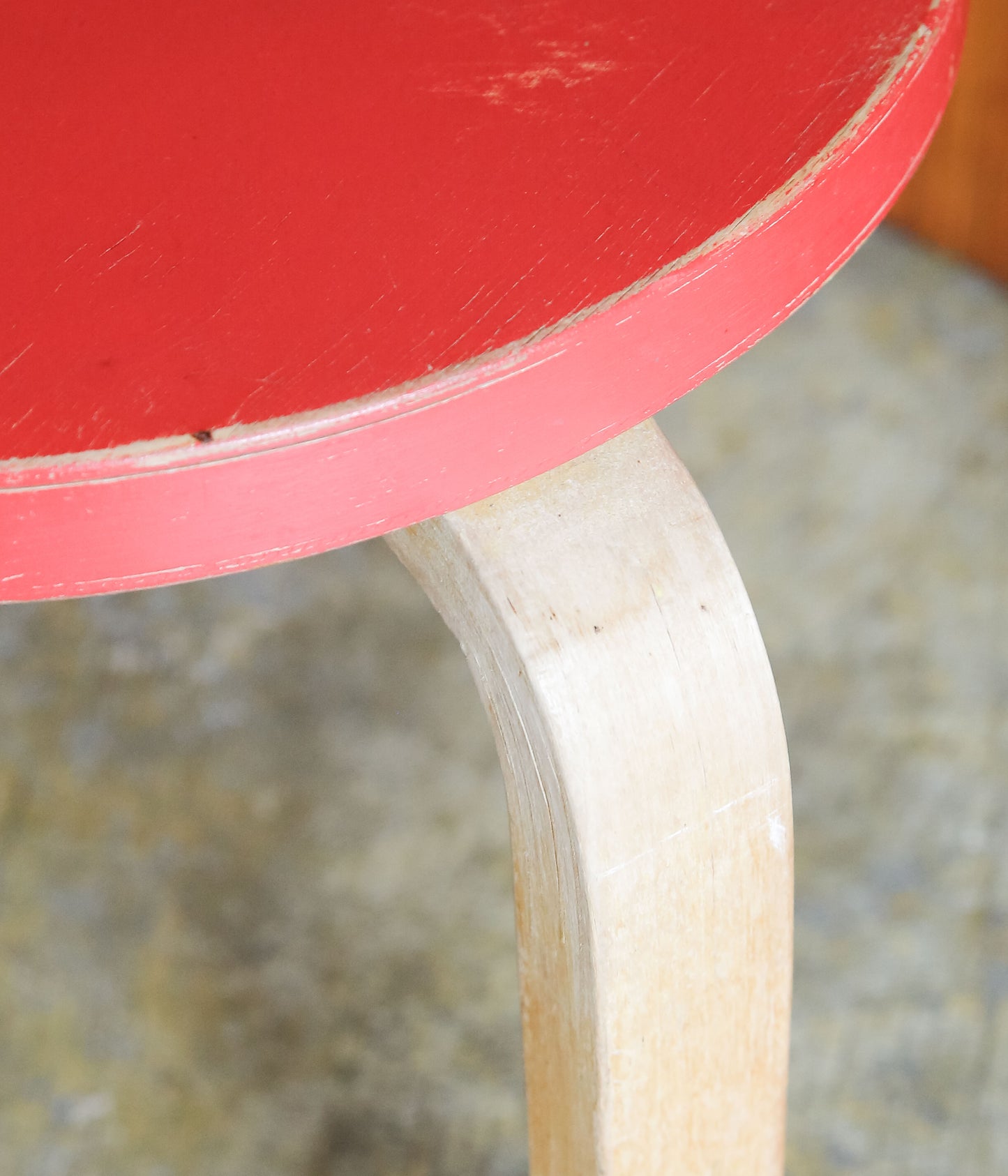VINTAGE FUNITURE ''5【ALVAR AALTO】STOOL60 50'S RED'' (RED)