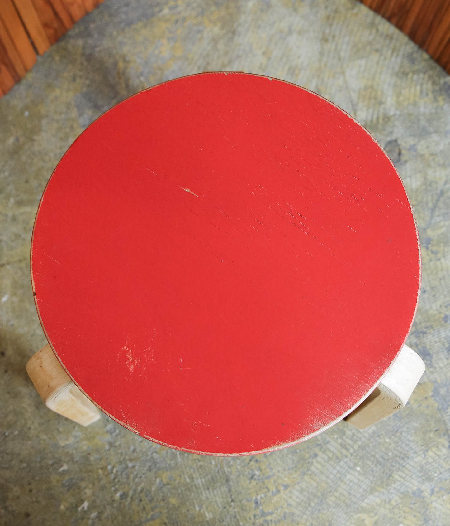 VINTAGE FUNITURE ''5【ALVAR AALTO】STOOL60 50'S RED'' (RED)
