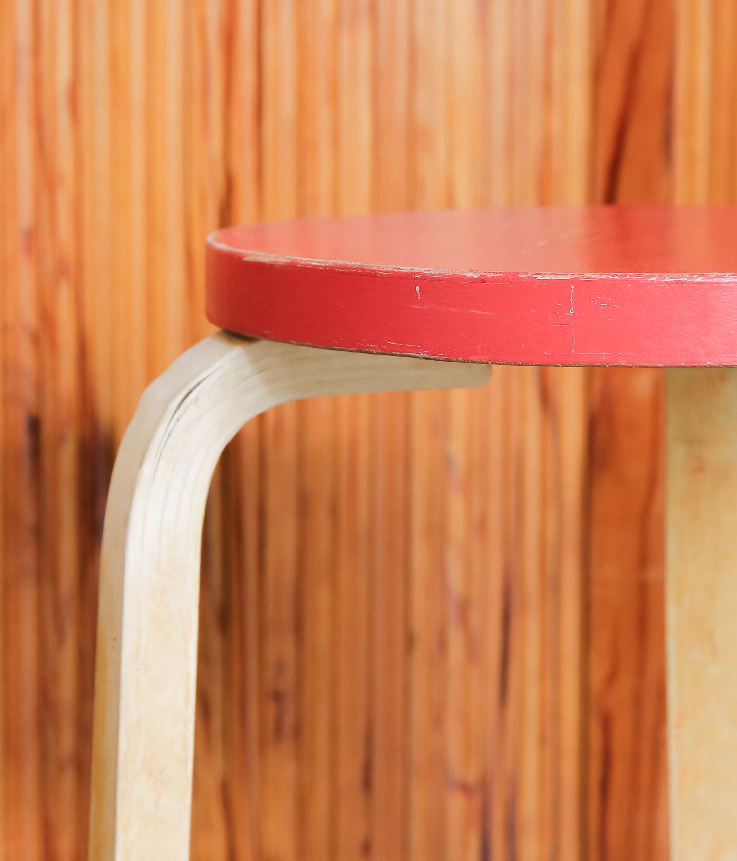 VINTAGE FUNITURE ''5【ALVAR AALTO】STOOL60 50'S RED'' (RED)