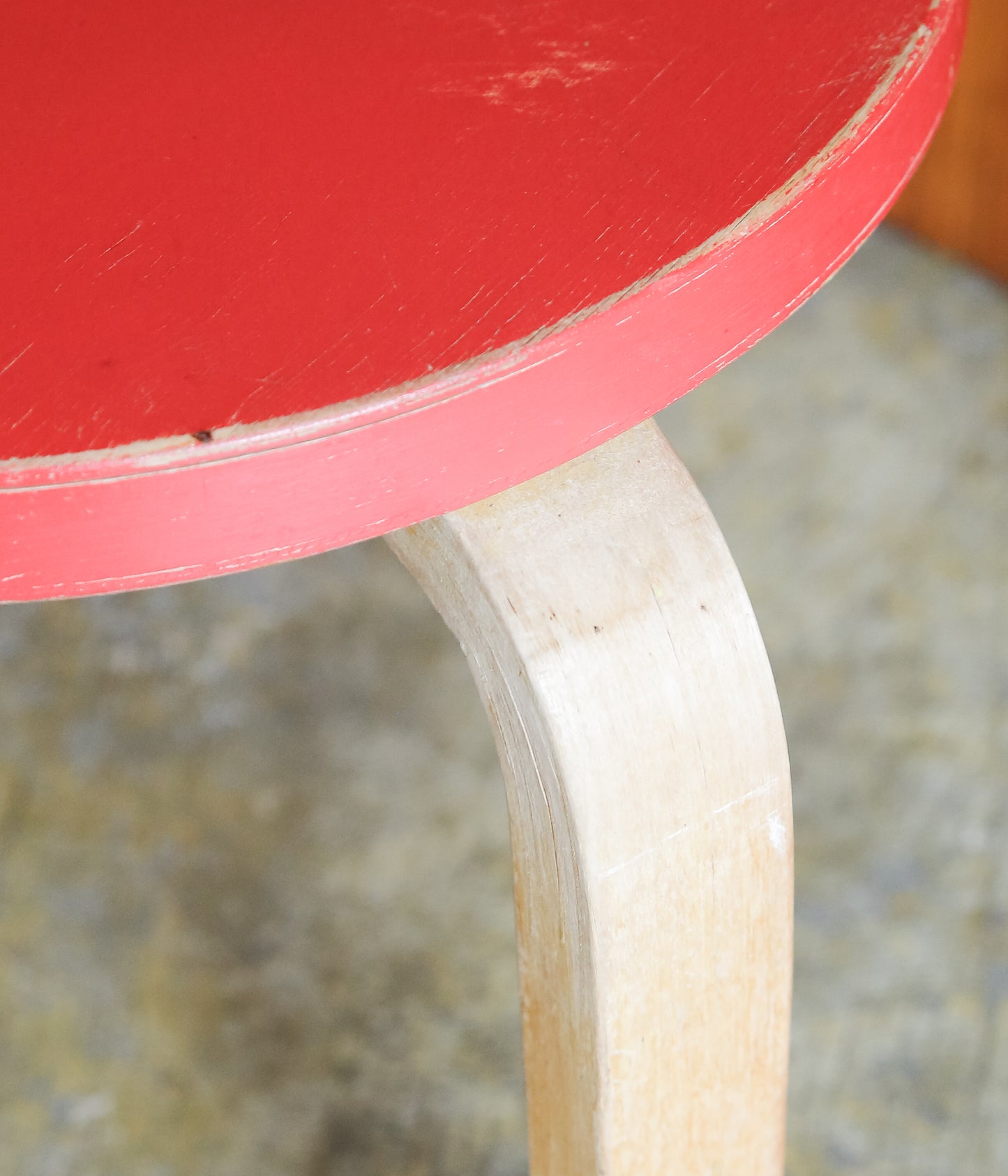 VINTAGE FUNITURE ''5【ALVAR AALTO】STOOL60 50'S RED'' (RED)