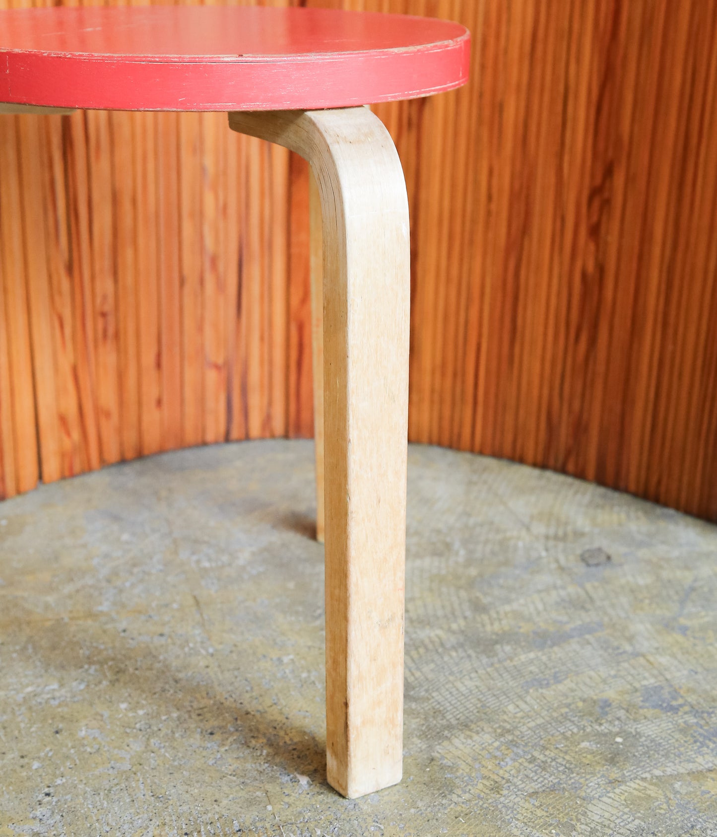 VINTAGE FUNITURE ''5【ALVAR AALTO】STOOL60 50'S RED'' (RED)