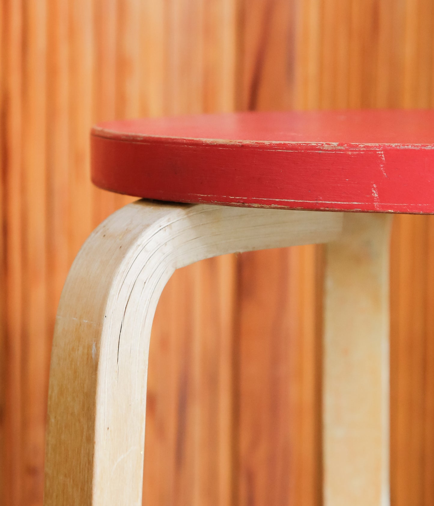 VINTAGE FUNITURE ''5【ALVAR AALTO】STOOL60 50'S RED'' (RED)