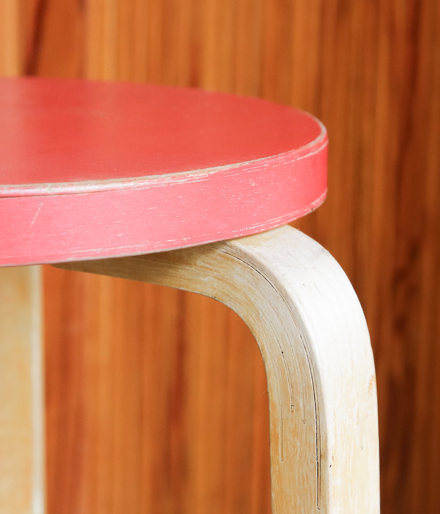 VINTAGE FUNITURE ''5【ALVAR AALTO】STOOL60 50'S RED'' (RED)