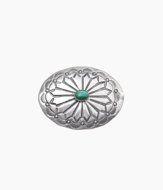 VINTAGE JEWELRY''1950'S~ NAVAJO 1 TURQUOISE PIN⓵'' (SILVER)