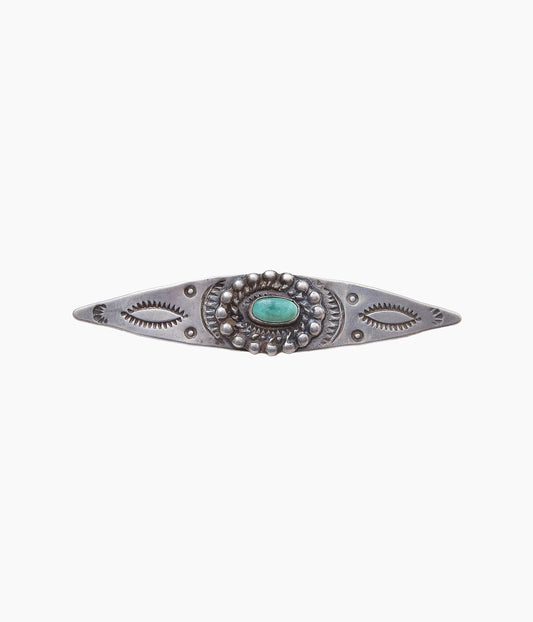 VINTAGE JEWELRY ''1950'S~ NAVAJO 1 TURQUOISE PIN⓶'' (SILVER)