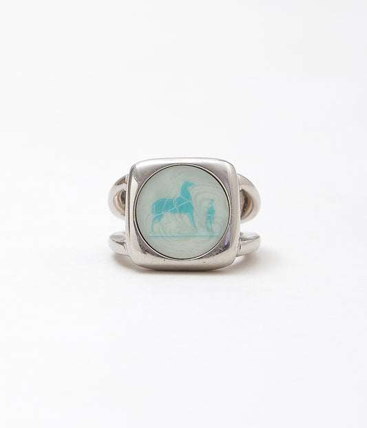 VINTAGE JEWELRY ''HERMES COROZO R RING'' (ASSO)
