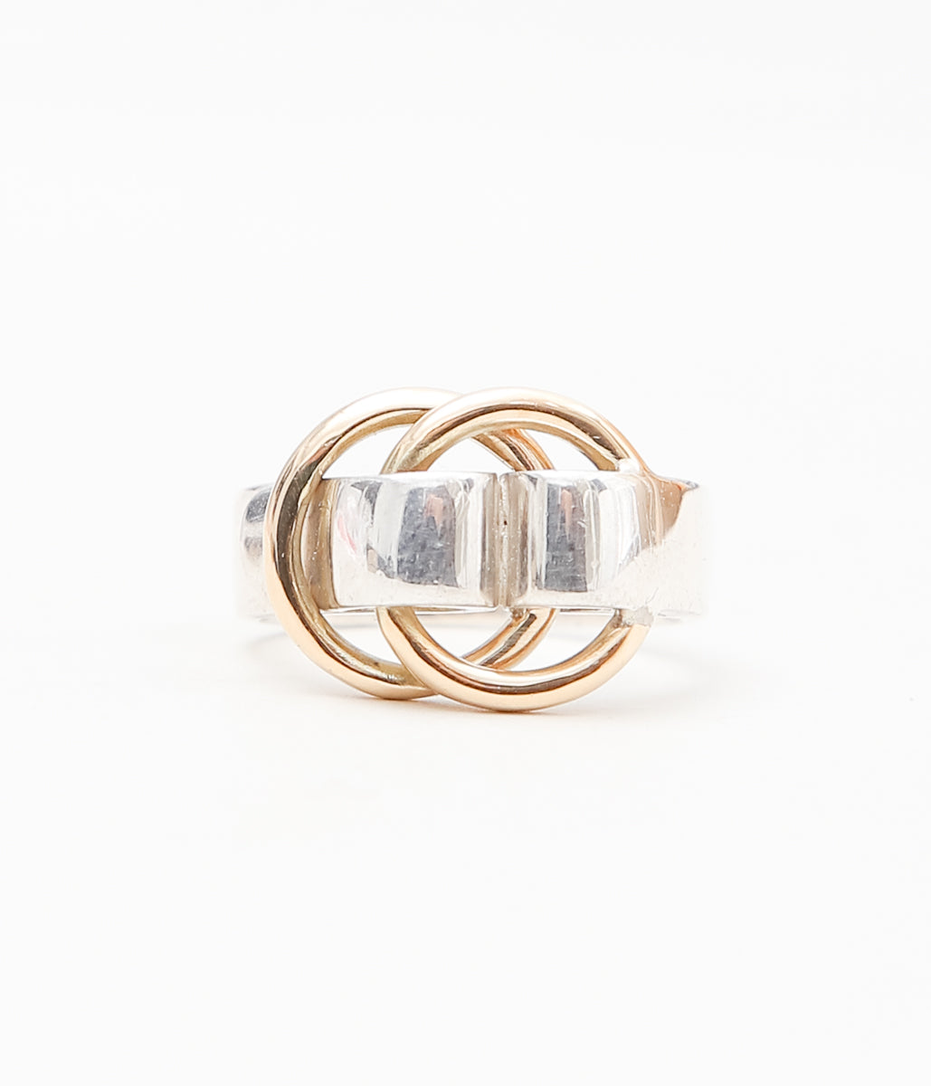【VINTAGE JEWELRY】HERMÈS ''DEUX ANNEAUXR RING'' (SILVER)