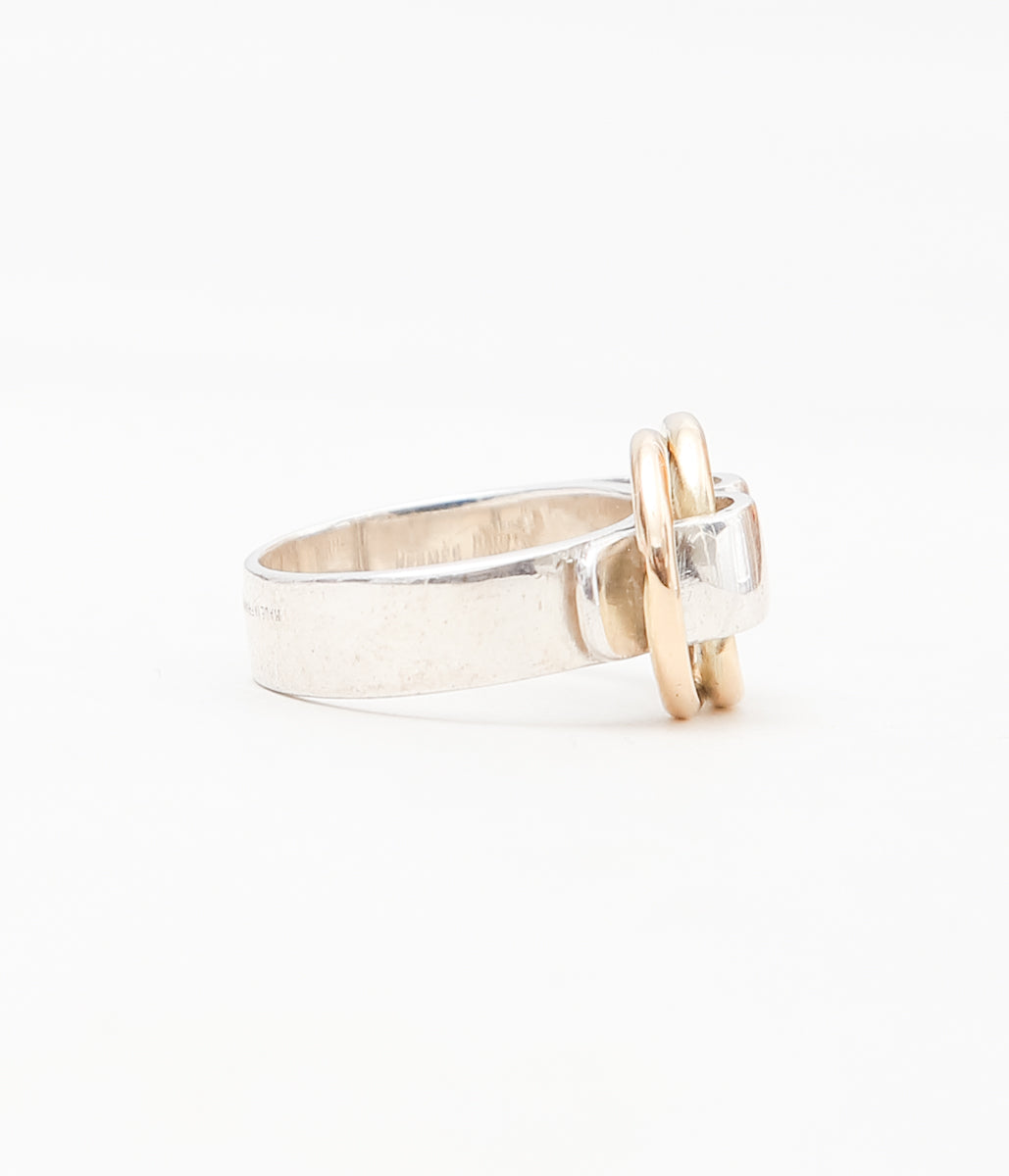 【VINTAGE JEWELRY】HERMÈS ''DEUX ANNEAUXR RING'' (SILVER)