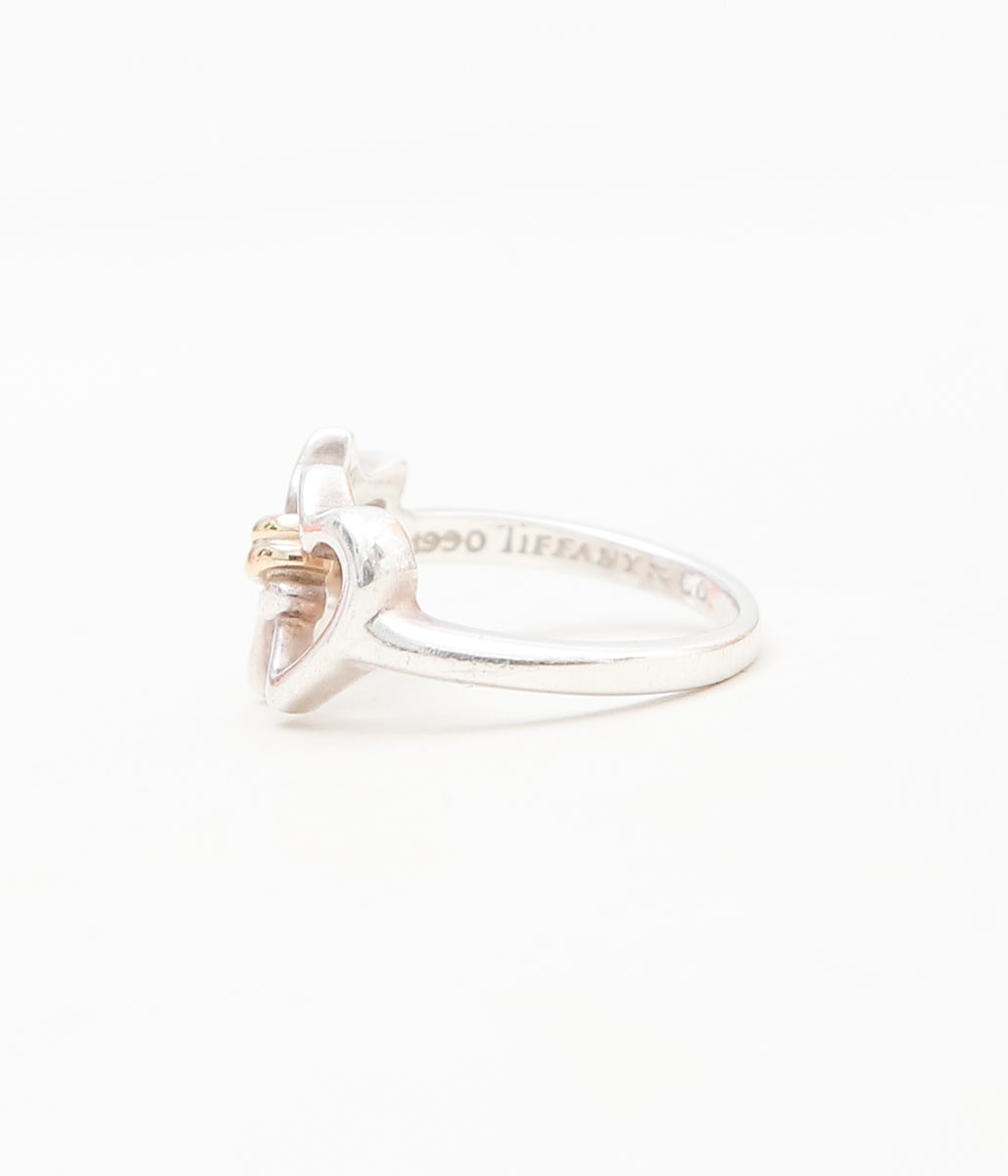 【VINTAGE JEWELRY】 TIFFANY ''STAR AND HEART COMBINATION RING'' (SILVER)