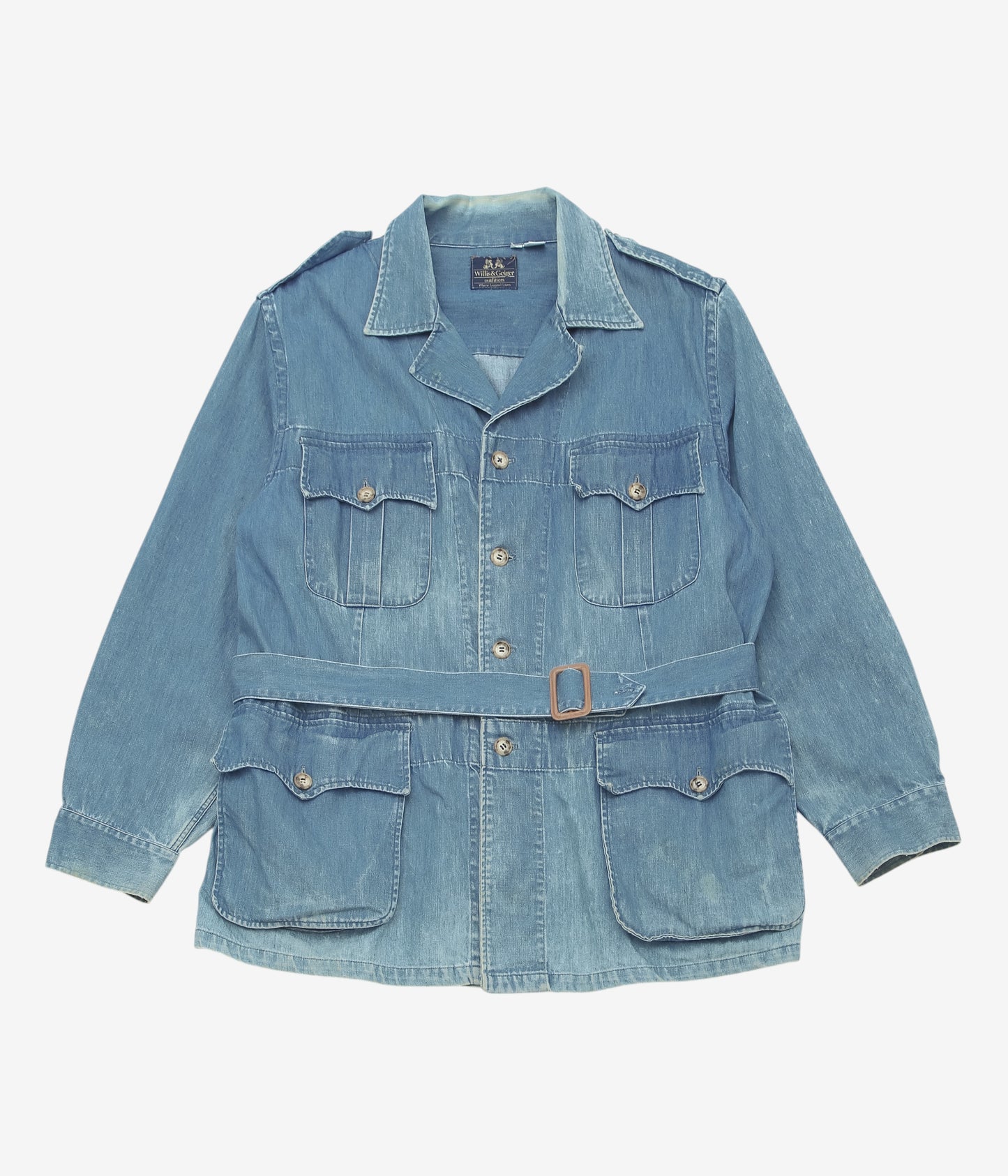 VINTAGE CLOTHING ''1980’S WILLIS&GEIGER DENIM SAFARI JACKET'' (INDIGO)