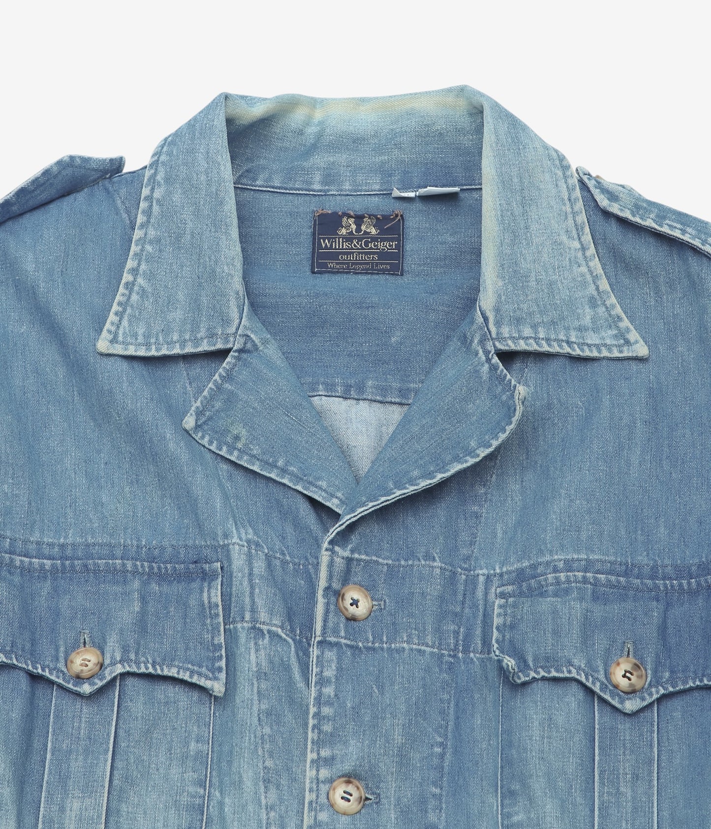 VINTAGE CLOTHING ''1980’S WILLIS&GEIGER DENIM SAFARI JACKET'' (INDIGO)