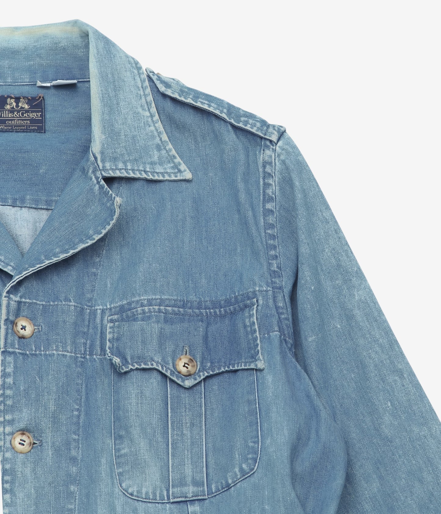 VINTAGE CLOTHING ''1980’S WILLIS&GEIGER DENIM SAFARI JACKET'' (INDIGO)
