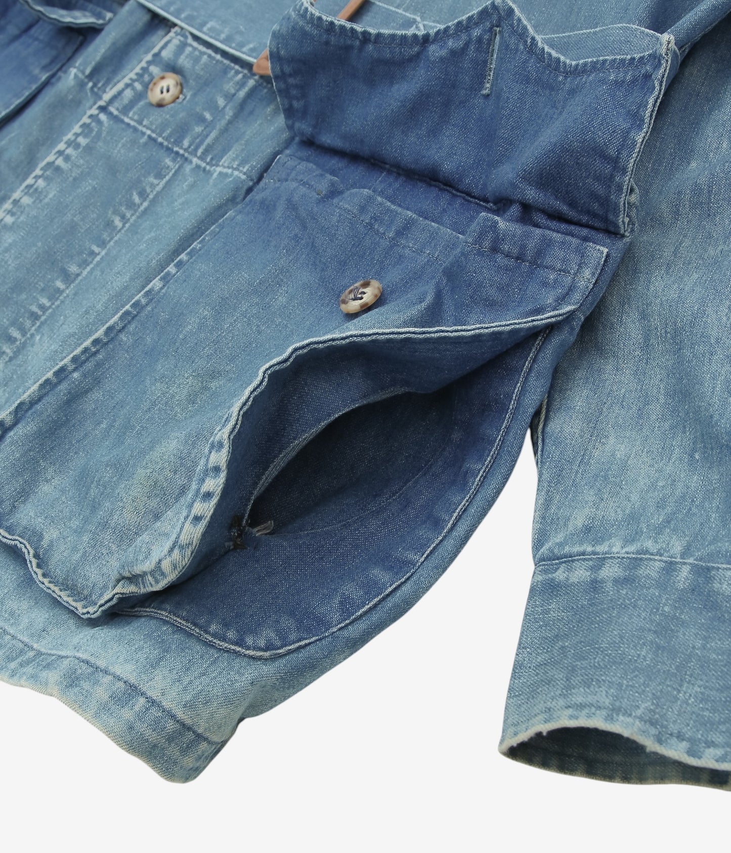 VINTAGE CLOTHING ''1980’S WILLIS&GEIGER DENIM SAFARI JACKET'' (INDIGO)