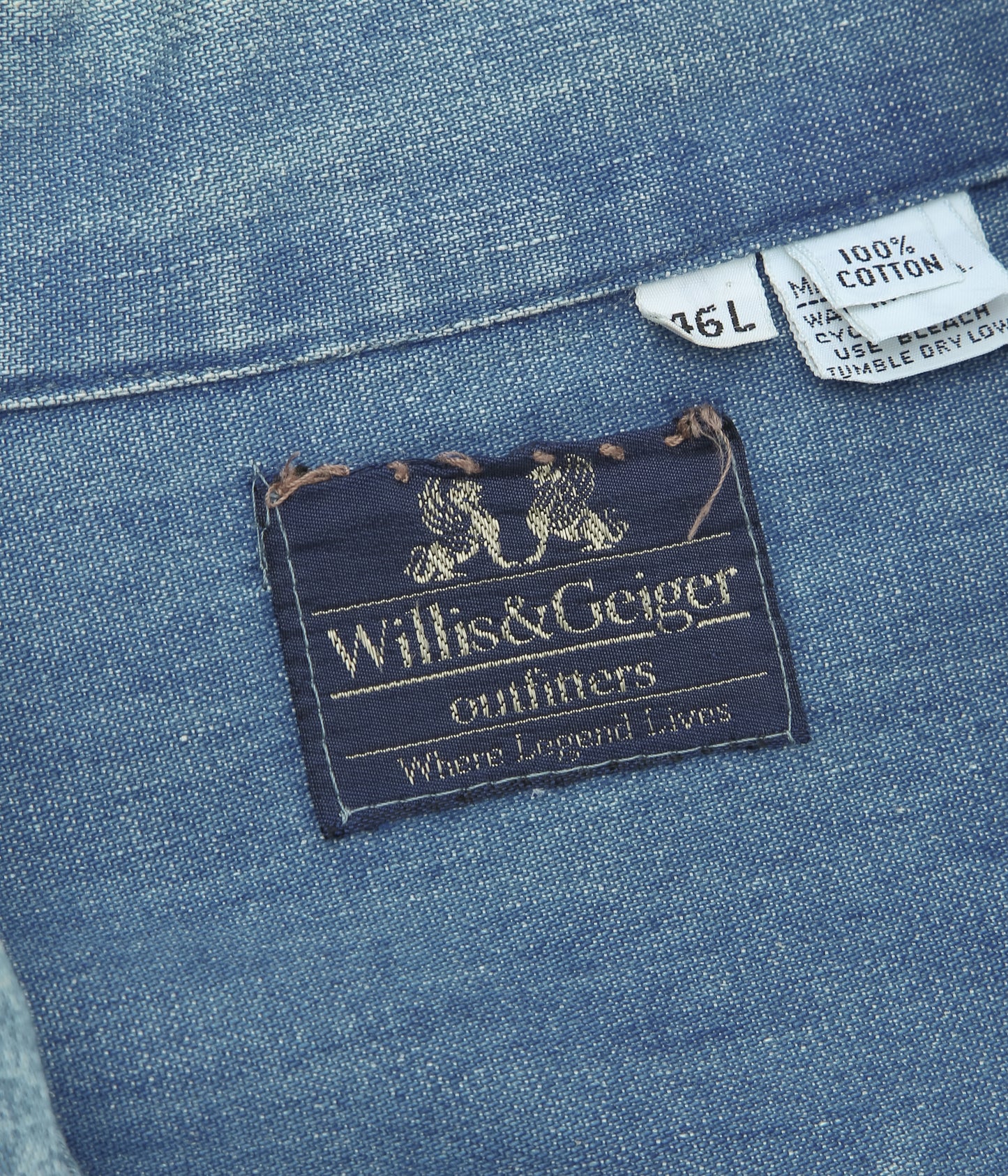 VINTAGE CLOTHING ''1980’S WILLIS&GEIGER DENIM SAFARI JACKET'' (INDIGO)