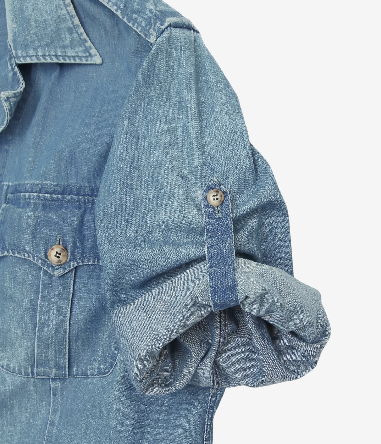 VINTAGE CLOTHING ''1980’S WILLIS&GEIGER DENIM SAFARI JACKET'' (INDIGO)