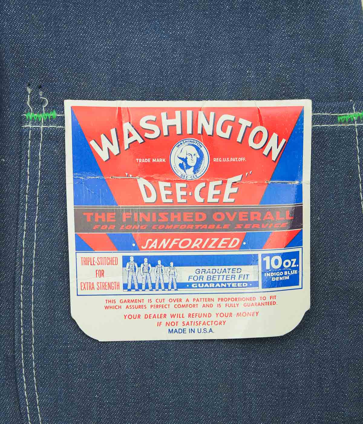 VINTAGE CLOTHING ''DEAD STOCK WASHINGTON DEE CEE OVERALL''(INDIGO)(W28.5/L32)
