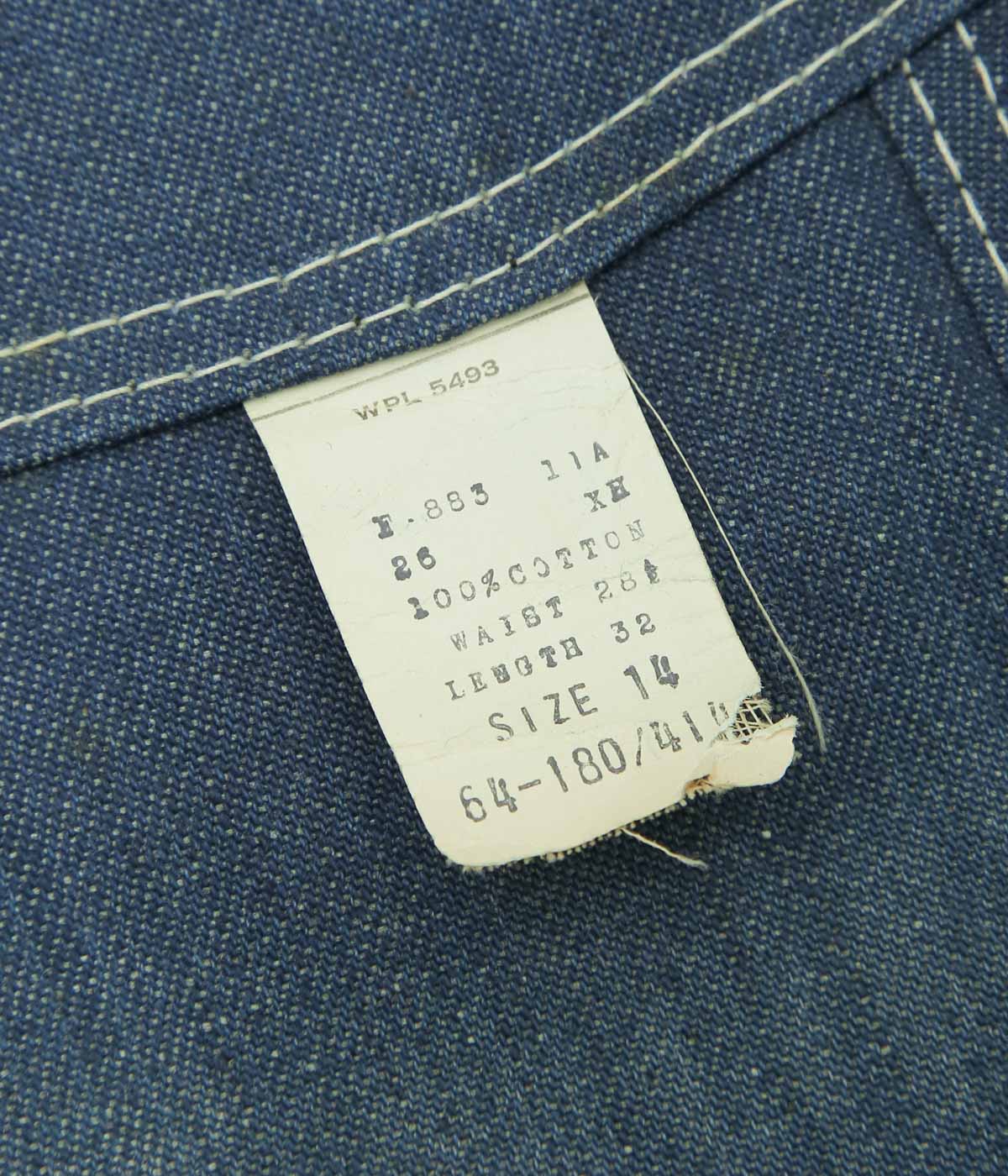 VINTAGE CLOTHING ''DEAD STOCK WASHINGTON DEE CEE OVERALL''(INDIGO)(W28.5/L32)