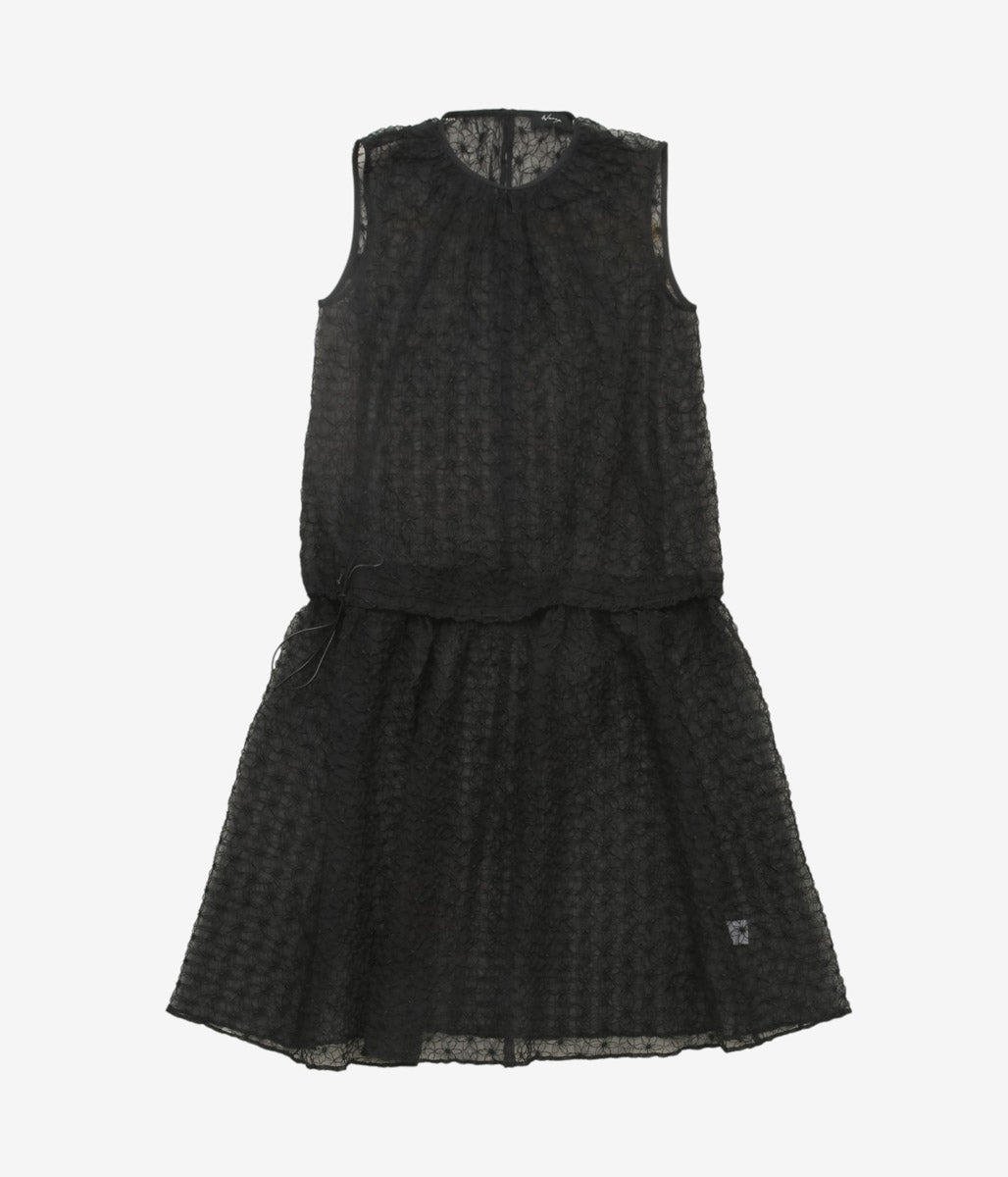 WANZE ''FULL BODY GATHERED DRESS'' (BLACK)
