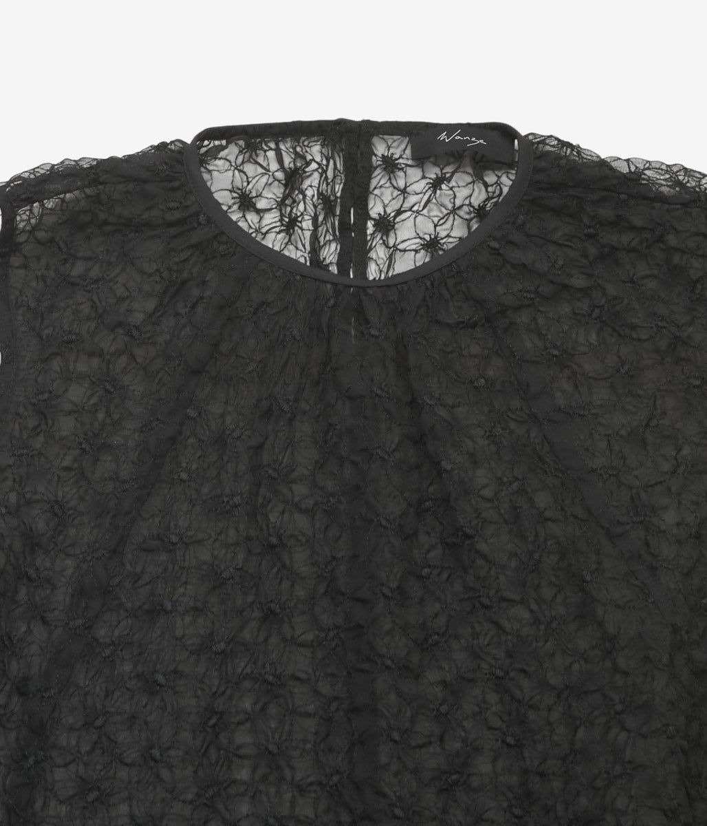 WANZE ''FULL BODY GATHERED DRESS'' (BLACK)
