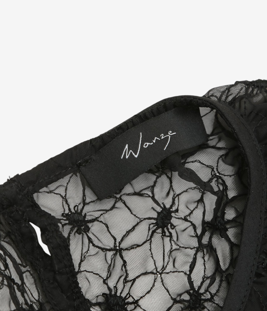 WANZE ''FULL BODY GATHERED DRESS'' (BLACK)