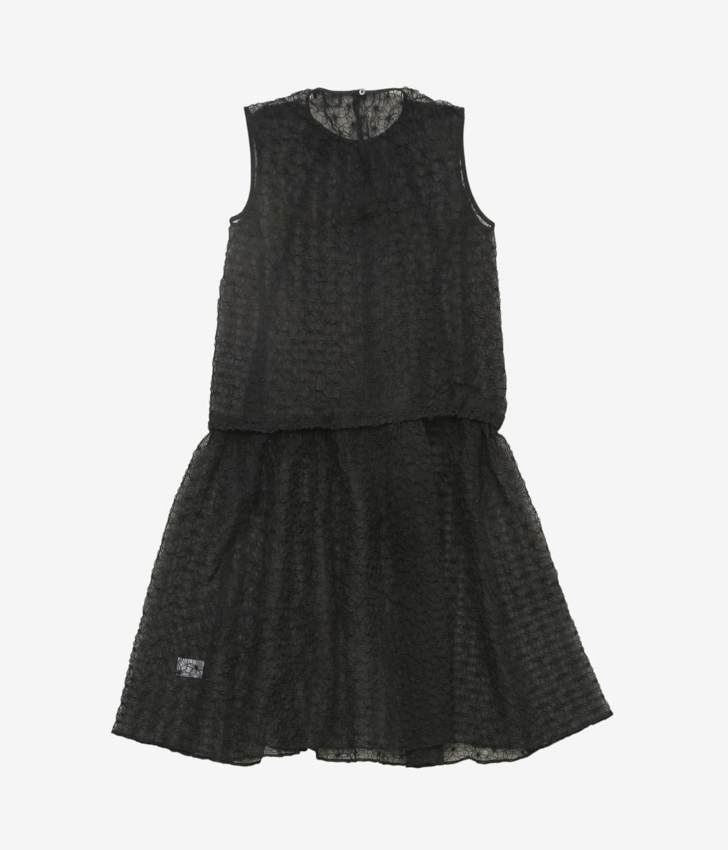 WANZE ''FULL BODY GATHERED DRESS'' (BLACK)