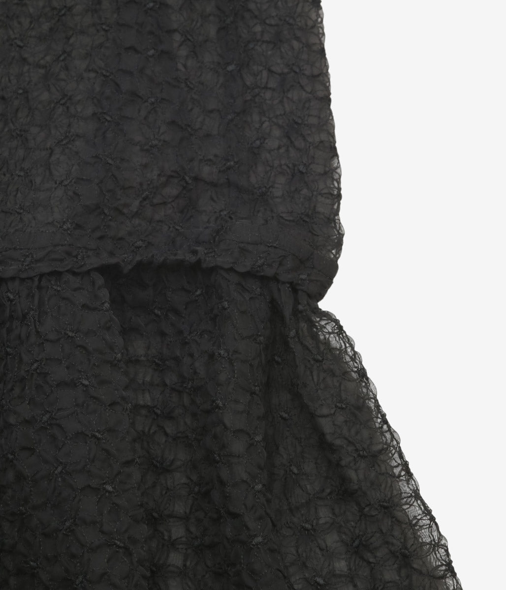 WANZE ''FULL BODY GATHERED DRESS'' (BLACK)