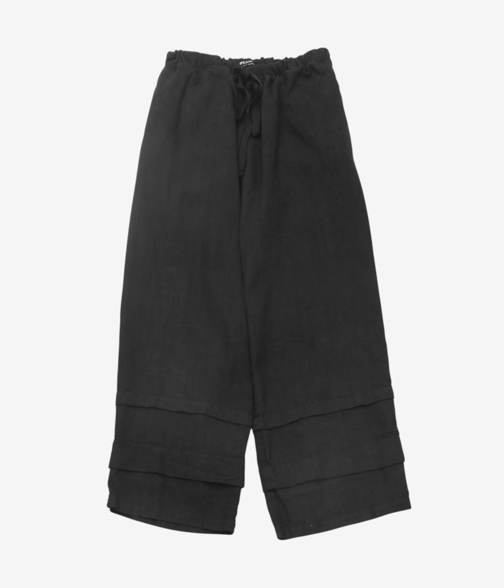 WHITEREAD ''PINTUCK TROUSERS'' (EBONY LINEN)