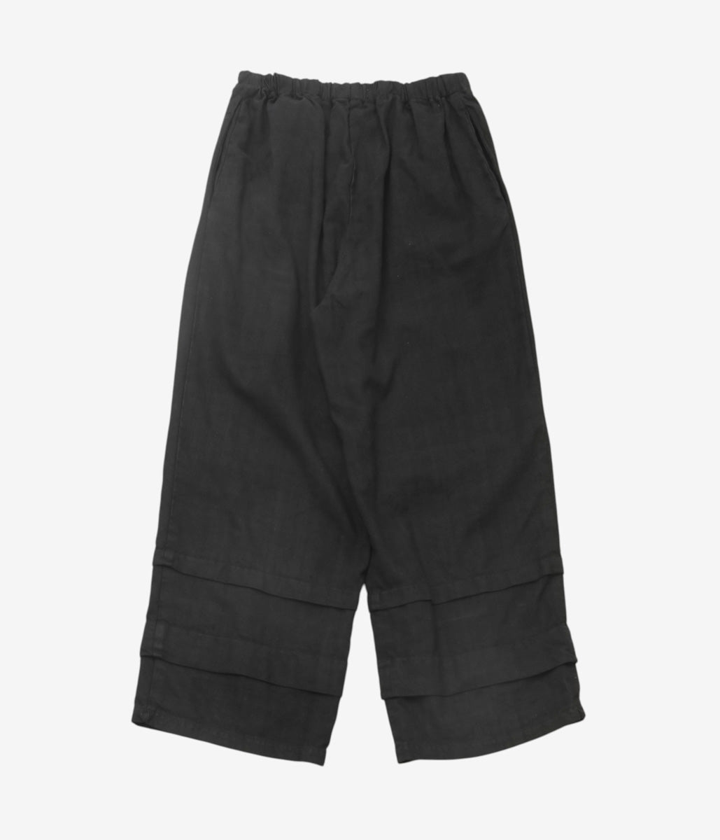WHITEREAD ''PINTUCK TROUSERS'' (EBONY LINEN)
