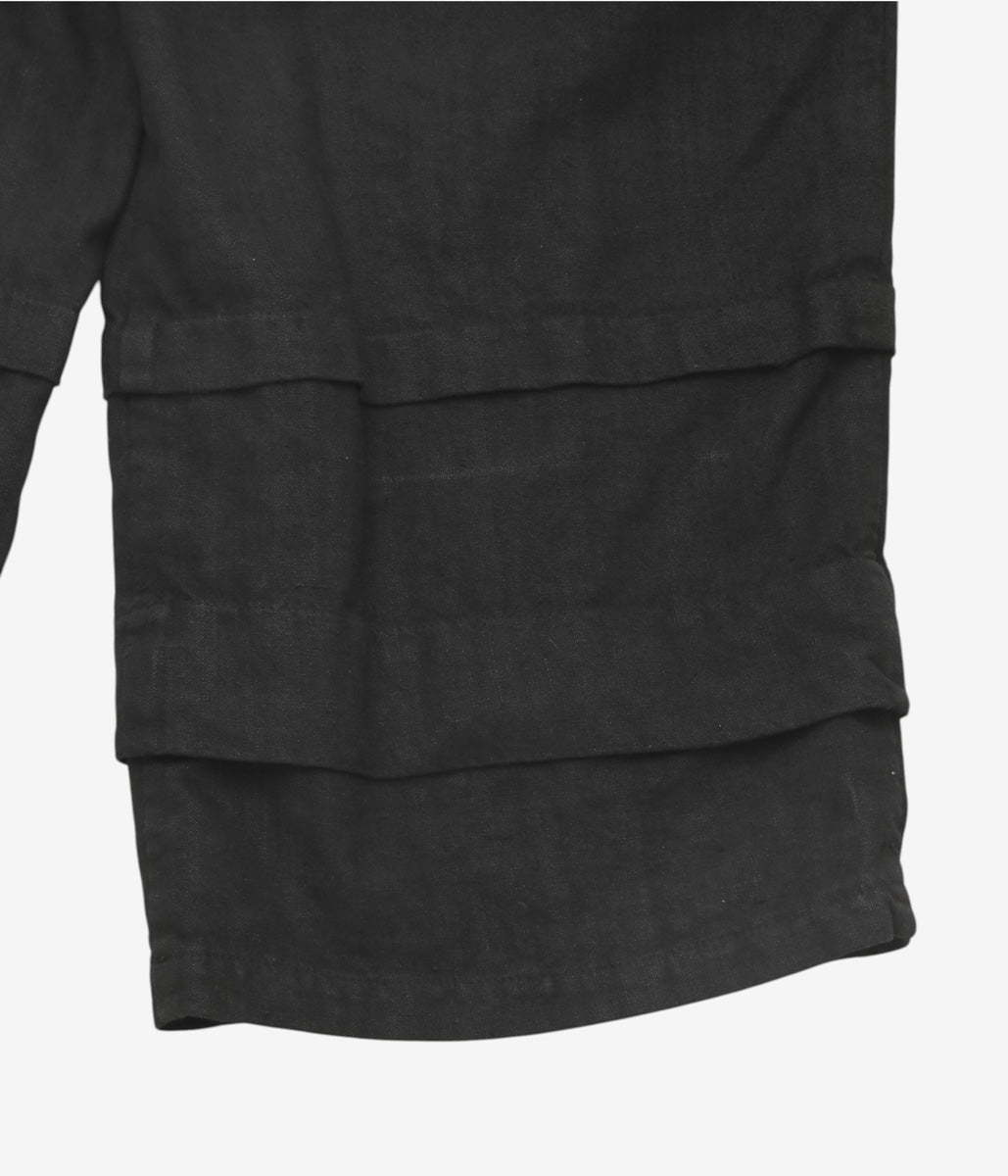 WHITEREAD ''PINTUCK TROUSERS'' (EBONY LINEN)