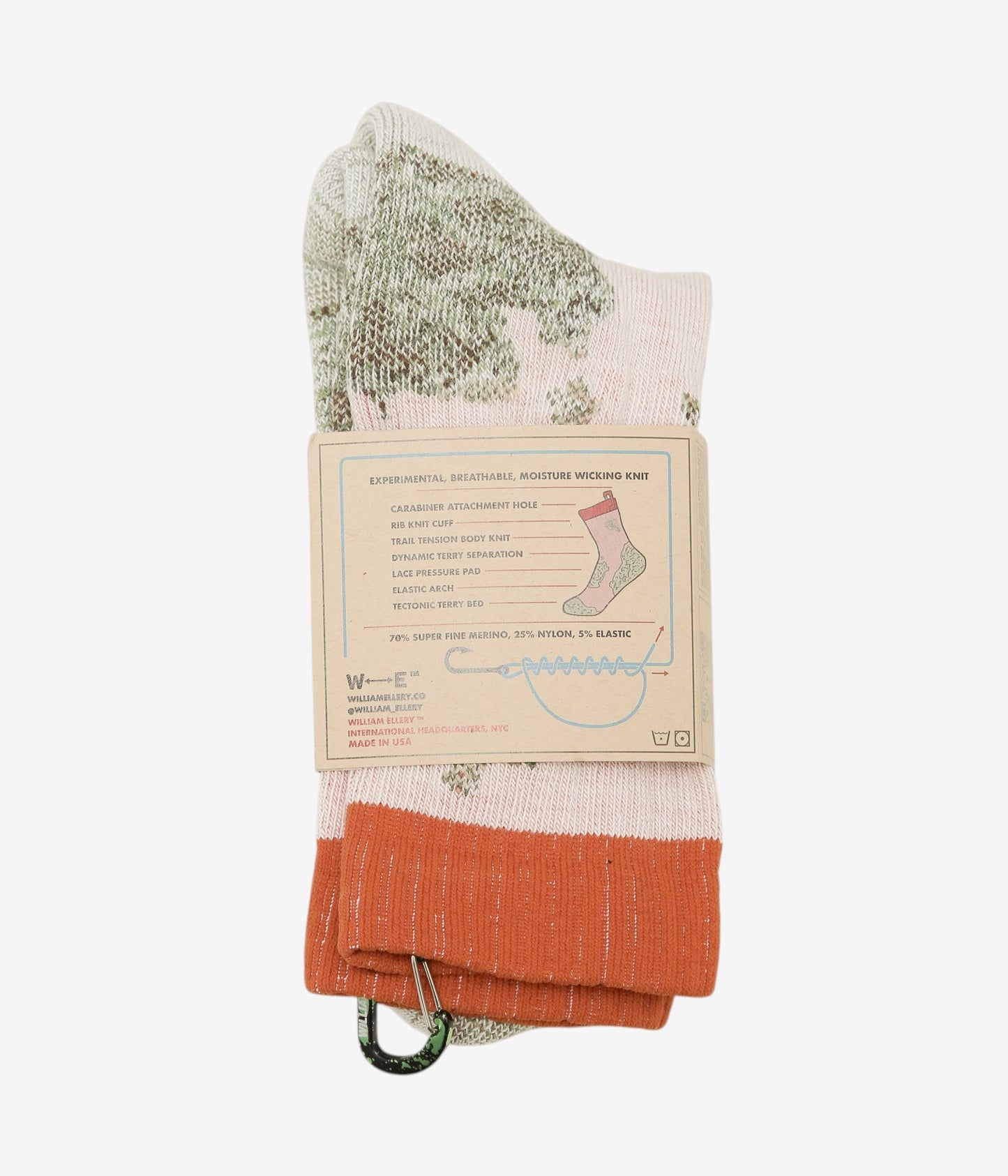 WILLIAM ELLERY ''LICHEN SOCKS'' (GREEN / ORANGE)