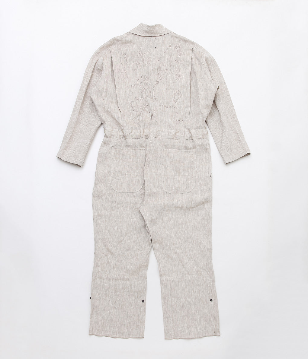 WONDEROUND ''WORKSUIT W/EMBROIDERY '' (STONE/LINEN)