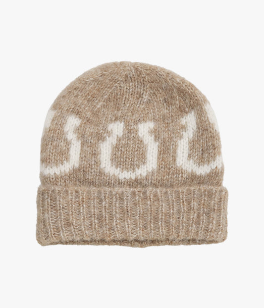 WYTHE ''ALPACA HORSESHOE BEANIE'' (DARK BROWN)