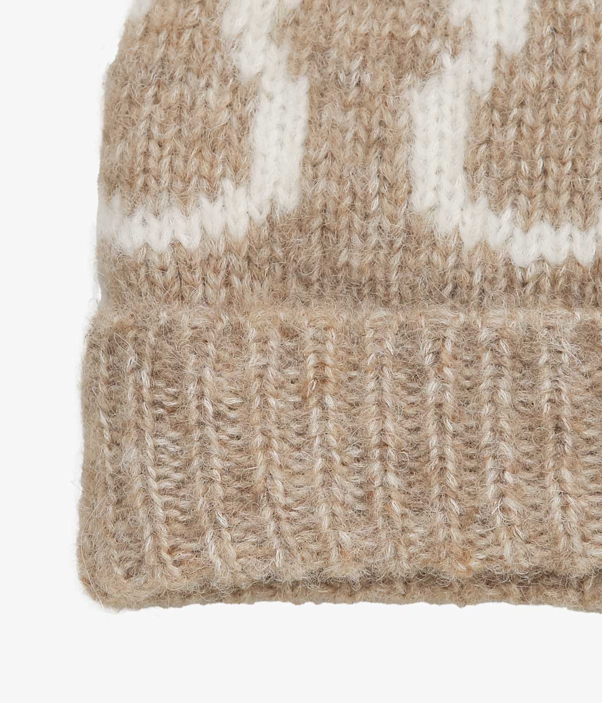 WYTHE ''ALPACA HORSESHOE BEANIE'' (DARK BROWN)