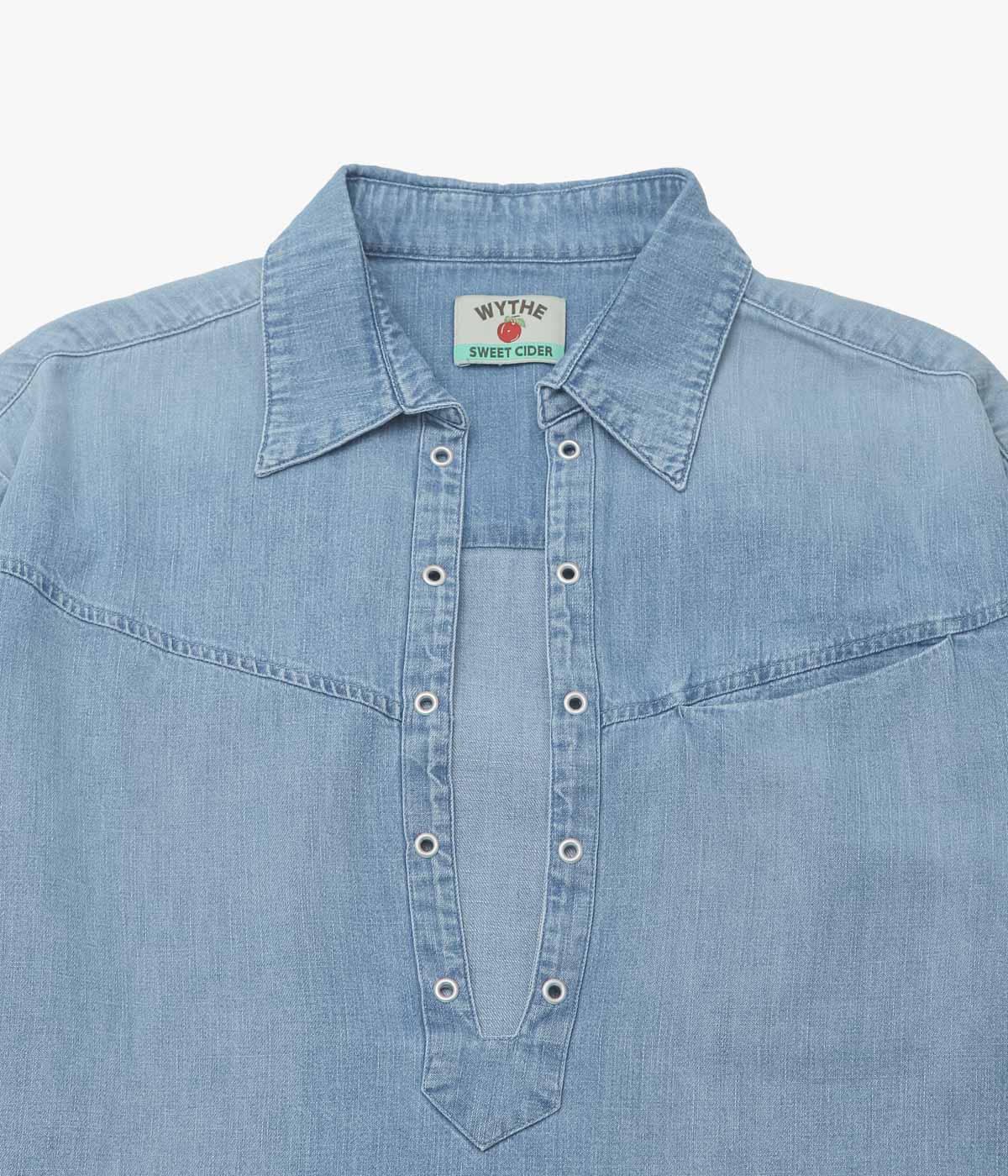 WYTHE ''DENIM PULLOVER SHIRT'' (WASHED INDIGO)