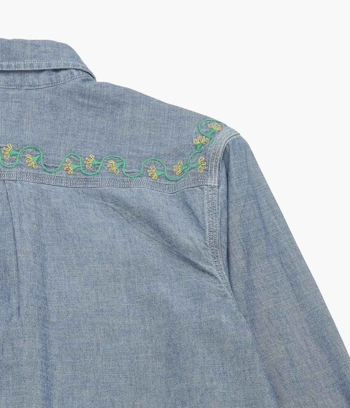 WYTHE "EMBROIDERED CHAMBRAY WORKSHIRT" (RINSED INDIGO)