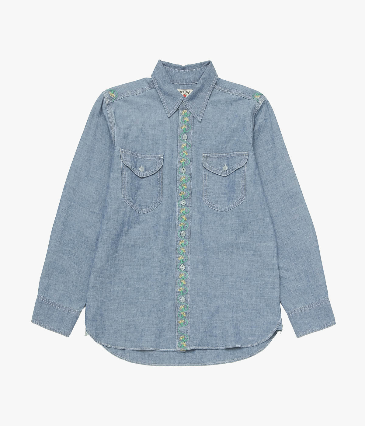 WYTHE "EMBROIDERED CHAMBRAY WORKSHIRT" (RINSED INDIGO)