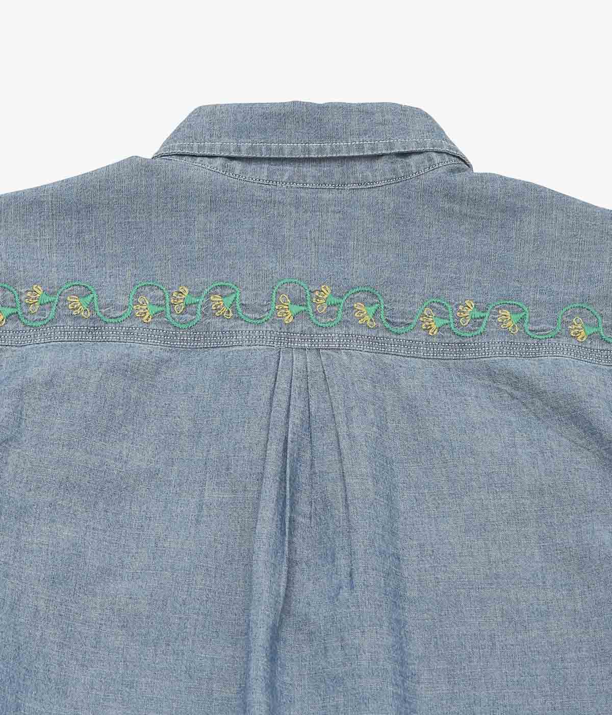 WYTHE "EMBROIDERED CHAMBRAY WORKSHIRT" (RINSED INDIGO)