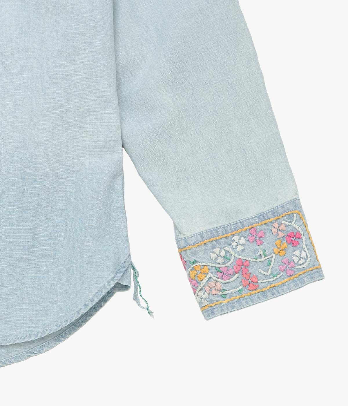 WYTHE ''EMBROIDERED CHAMBRAY WORKSHIRT'' (WASHED AND SUNFADED INDIGO)