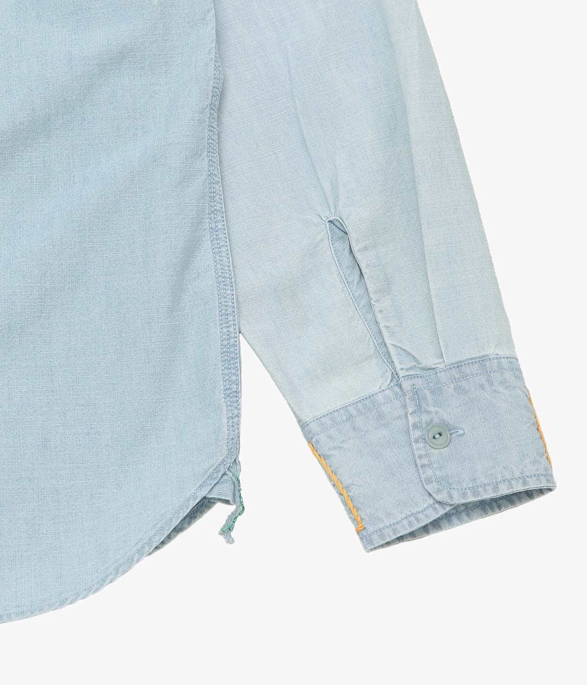 WYTHE ''EMBROIDERED CHAMBRAY WORKSHIRT'' (WASHED AND SUNFADED INDIGO)
