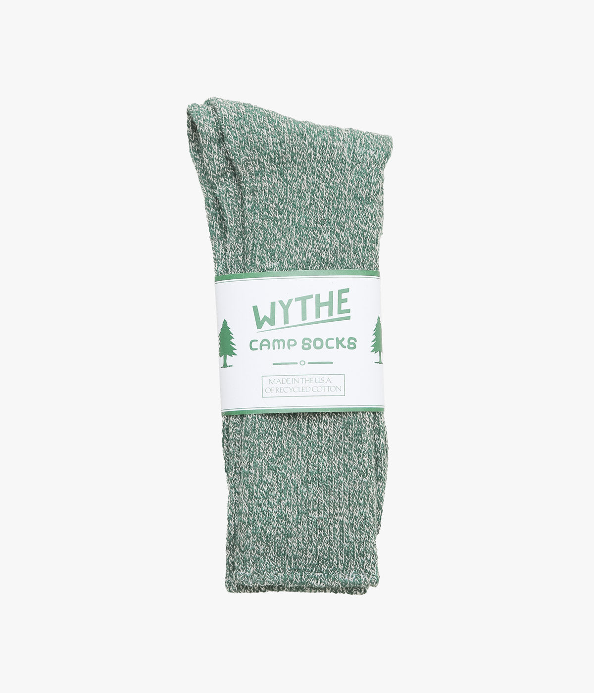 WYTHE "RECYCLED COTTON CAMP SOCKS" (EVERGREEN MELANGE)