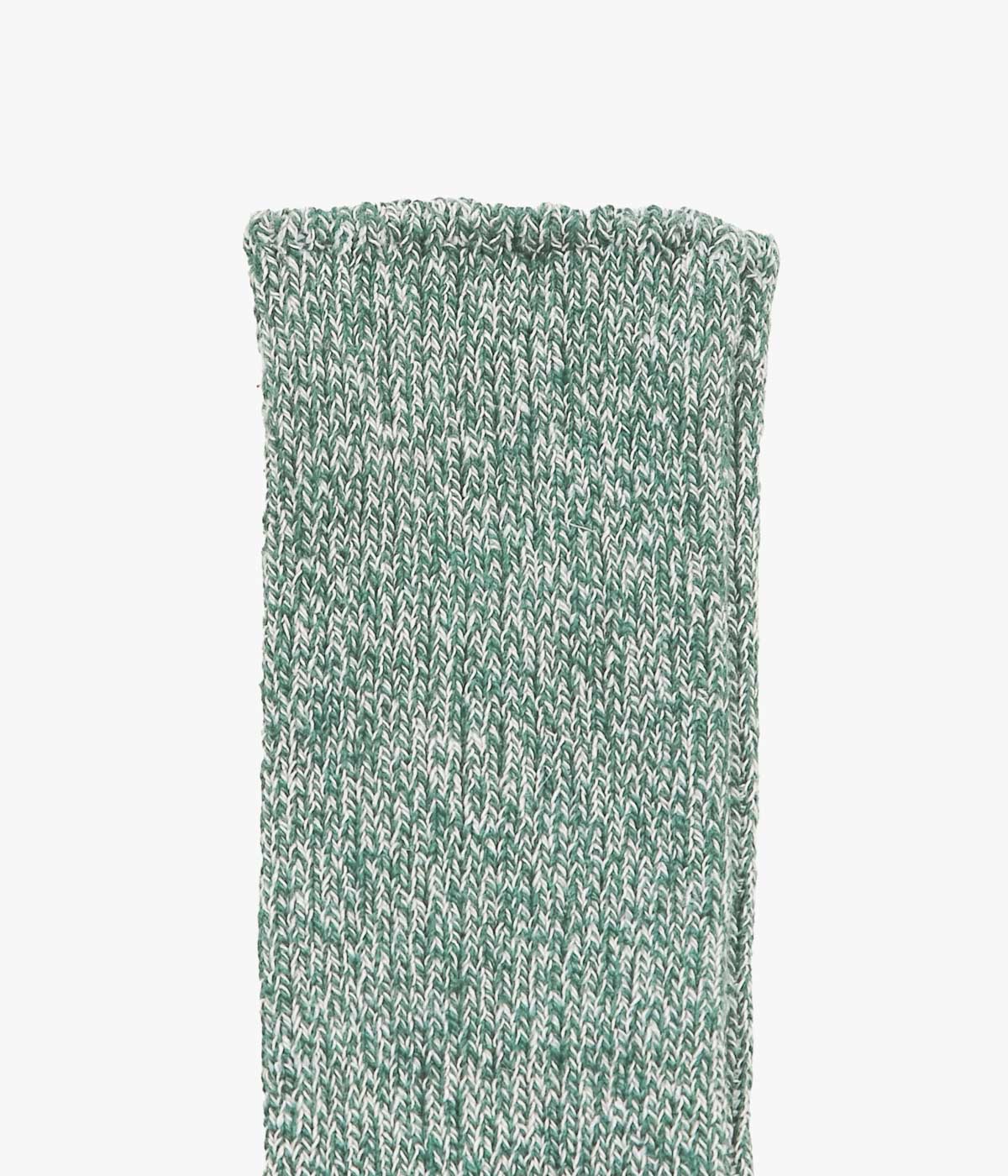 WYTHE "RECYCLED COTTON CAMP SOCKS" (EVERGREEN MELANGE)
