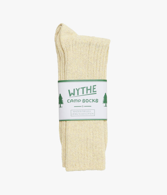 WYTHE ''RECYCLED COTTON CAMP SOCKS'' (SUNSHIN YELLOW MELANGE)