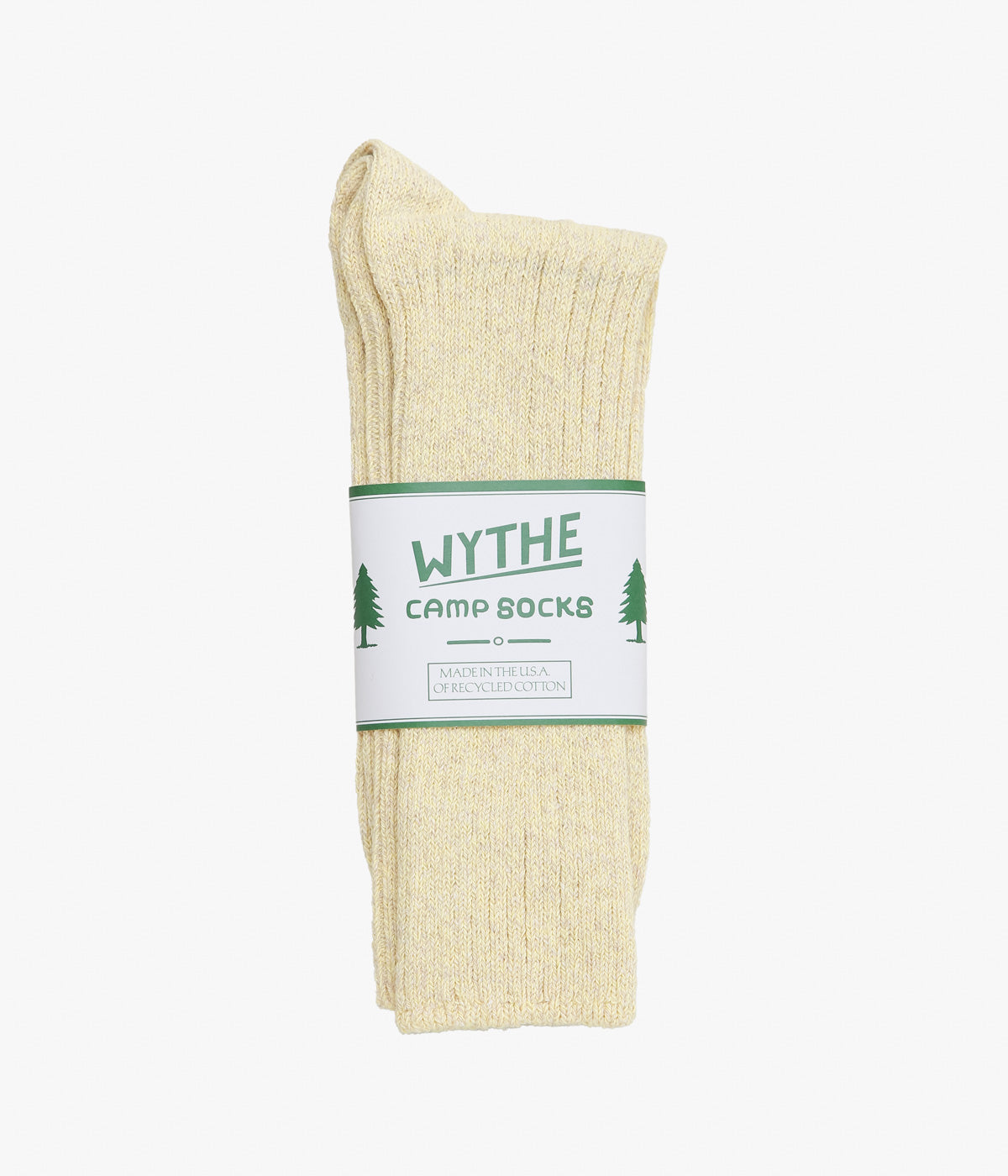 WYTHE "RECYCLED COTTON CAMP SOCKS" (SUNSHINE YELLOW MELANGE)