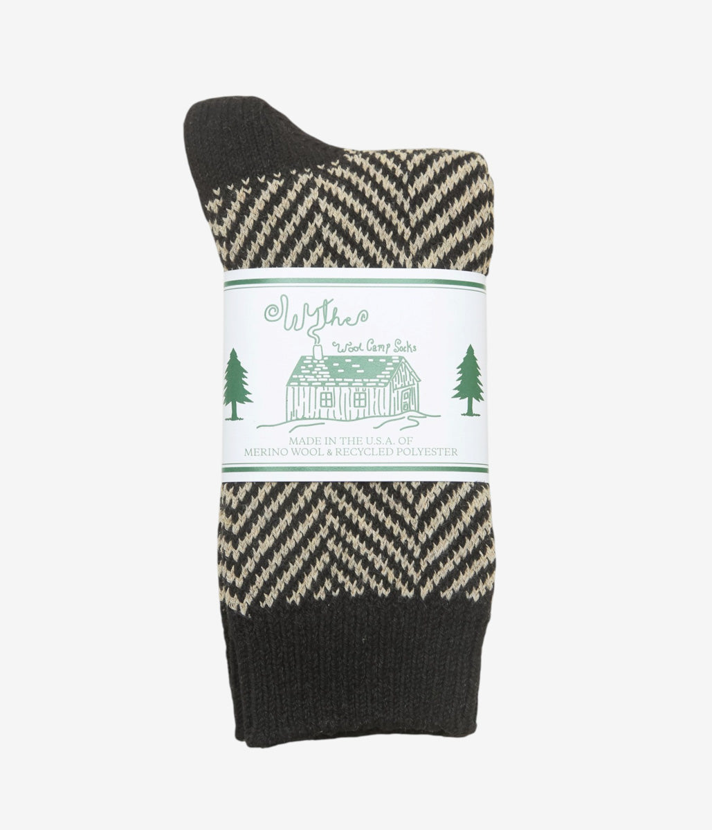 WYTHE ''RECYCLED WOOL HERRINGBONE SOCKS'' (GREY)