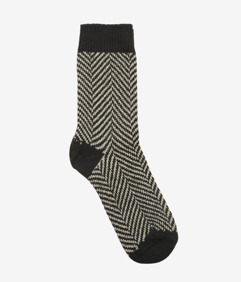 WYTHE ''RECYCLED WOOL HERRINGBONE SOCKS'' (GREY)