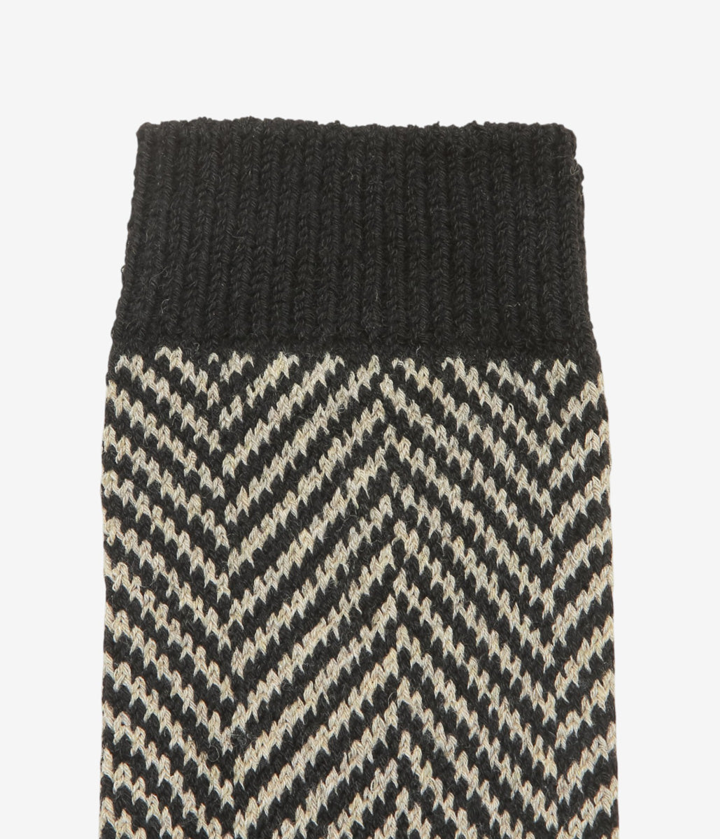 WYTHE ''RECYCLED WOOL HERRINGBONE SOCKS'' (GREY)